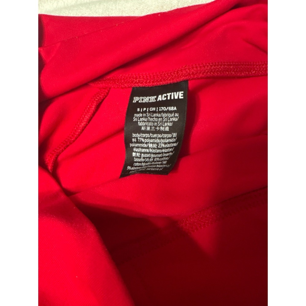 Pink Victoria's Secret Active Leggings Red High Waist Side Pockets Small - Picture 6 of 6